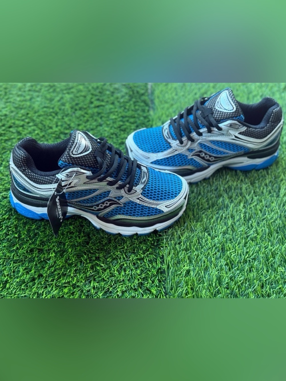 Size 9.5 Men’s And Women 11 - Saucony Grid Shadow 2 Lux Blue White & Black